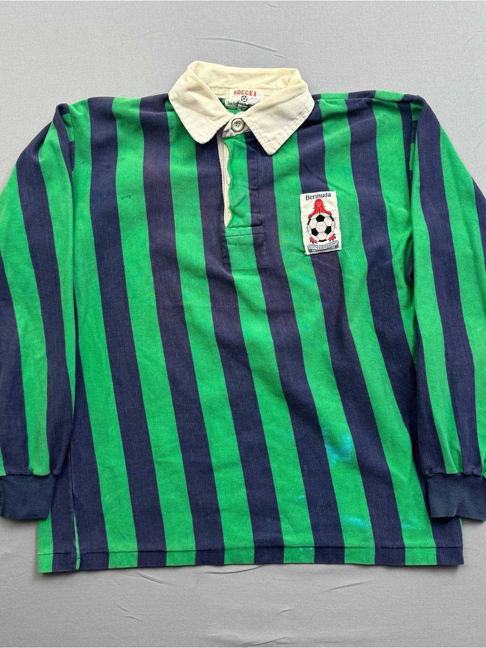 Vintage The English Sports Shop Bermuda Soccer Jersey Green Navy White Size L